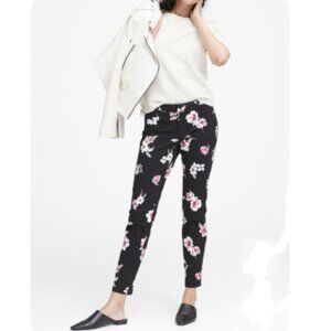 Banana Republic Women’s Sloan Pants White/Pink/Black Floral